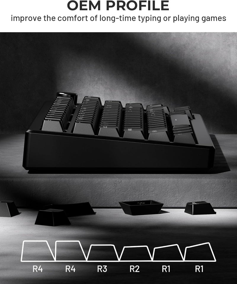 SDYZ أزرار مفاتيح PBT مزدوجة الشوط XVX 60 75 100 بالمئة - أزرار مضيئة، لأجهزة الكمبيوتر الميكانيكية، مجموعة كاملة من 137 مفتاح، تصميم OEM، مضيئة - سوداء - Image 5